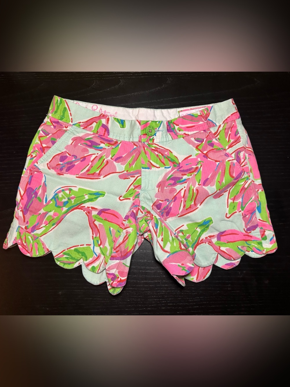 Lilly Pulitzer The Buttercup Short Pink & Mint Floral Scallop Shorts